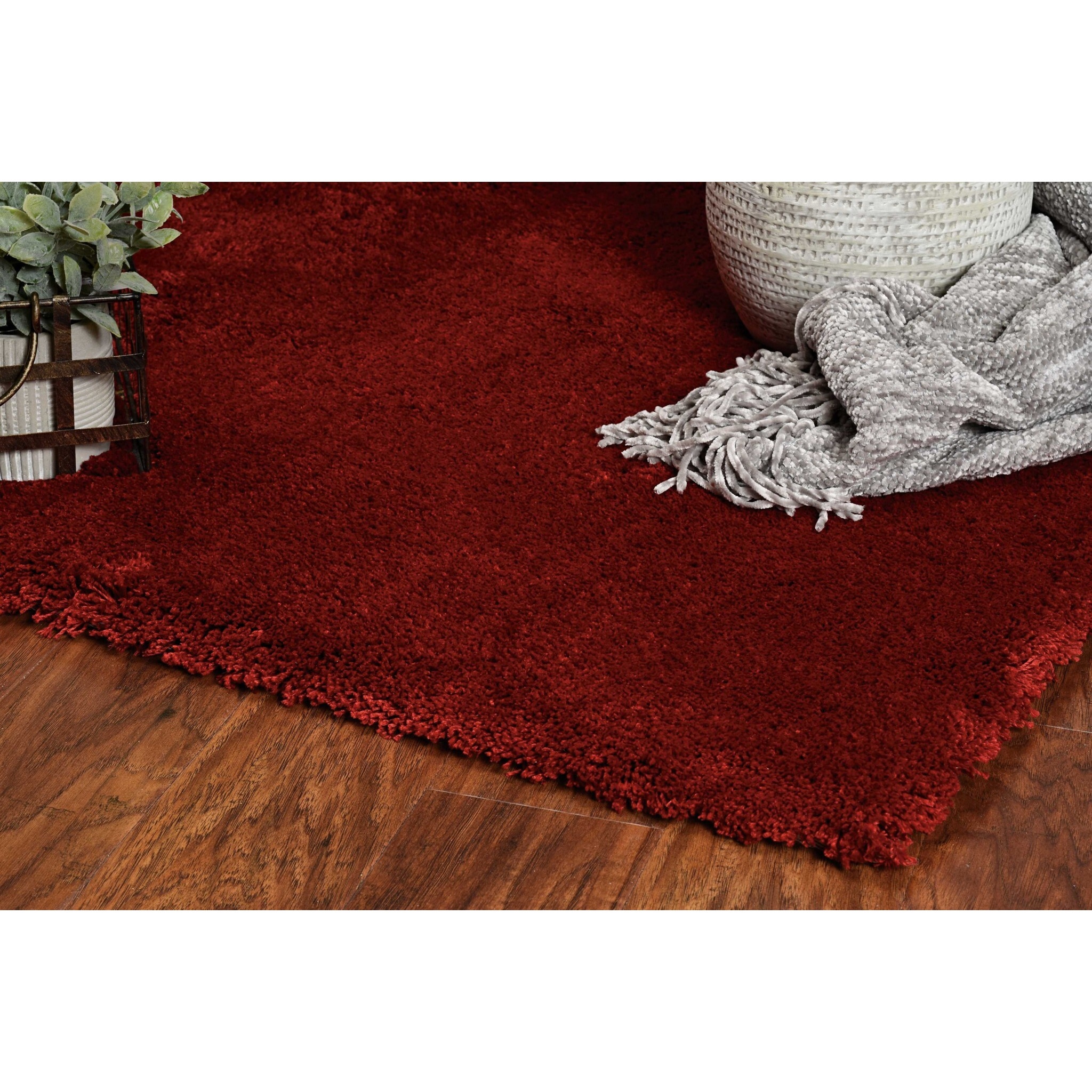 8' X 10' Polyester Red Area Rug