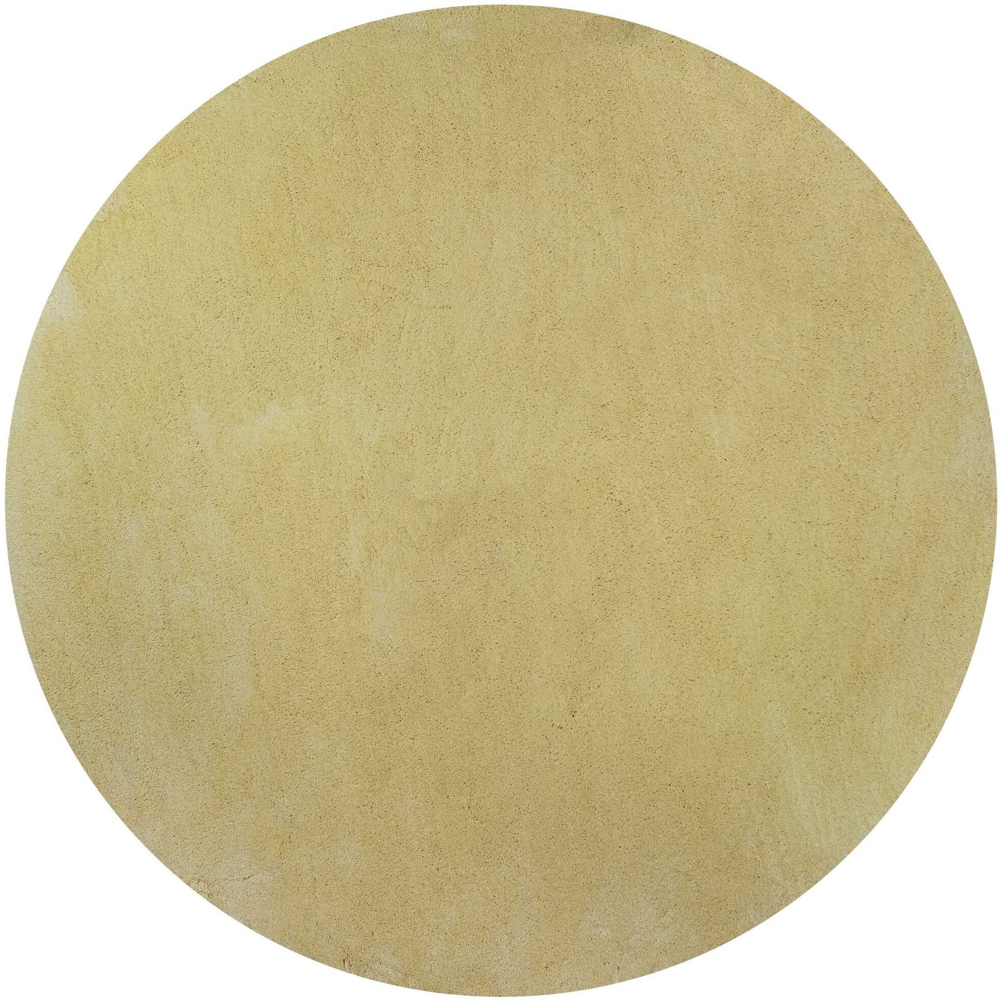 6' Round  Polyester Canary Yellow Area Rug