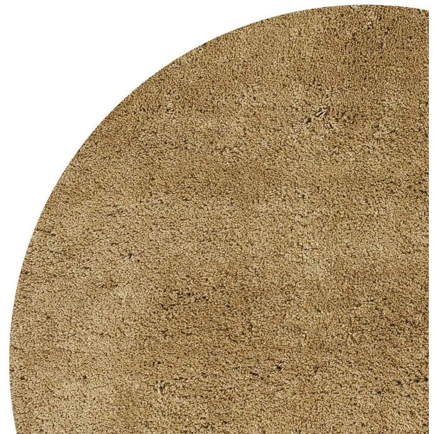 Homeroots 8' Round Polyester Gold Area Rug