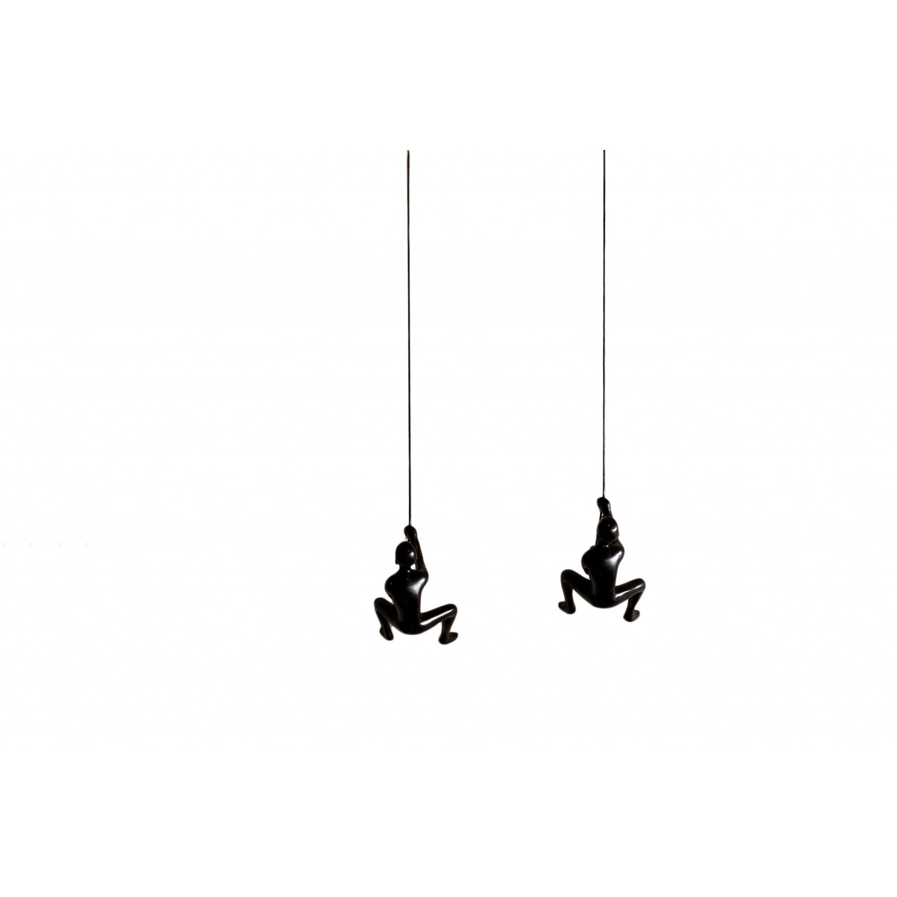 Set Of Two 6"" Black Unique Climbing Men Wall Art