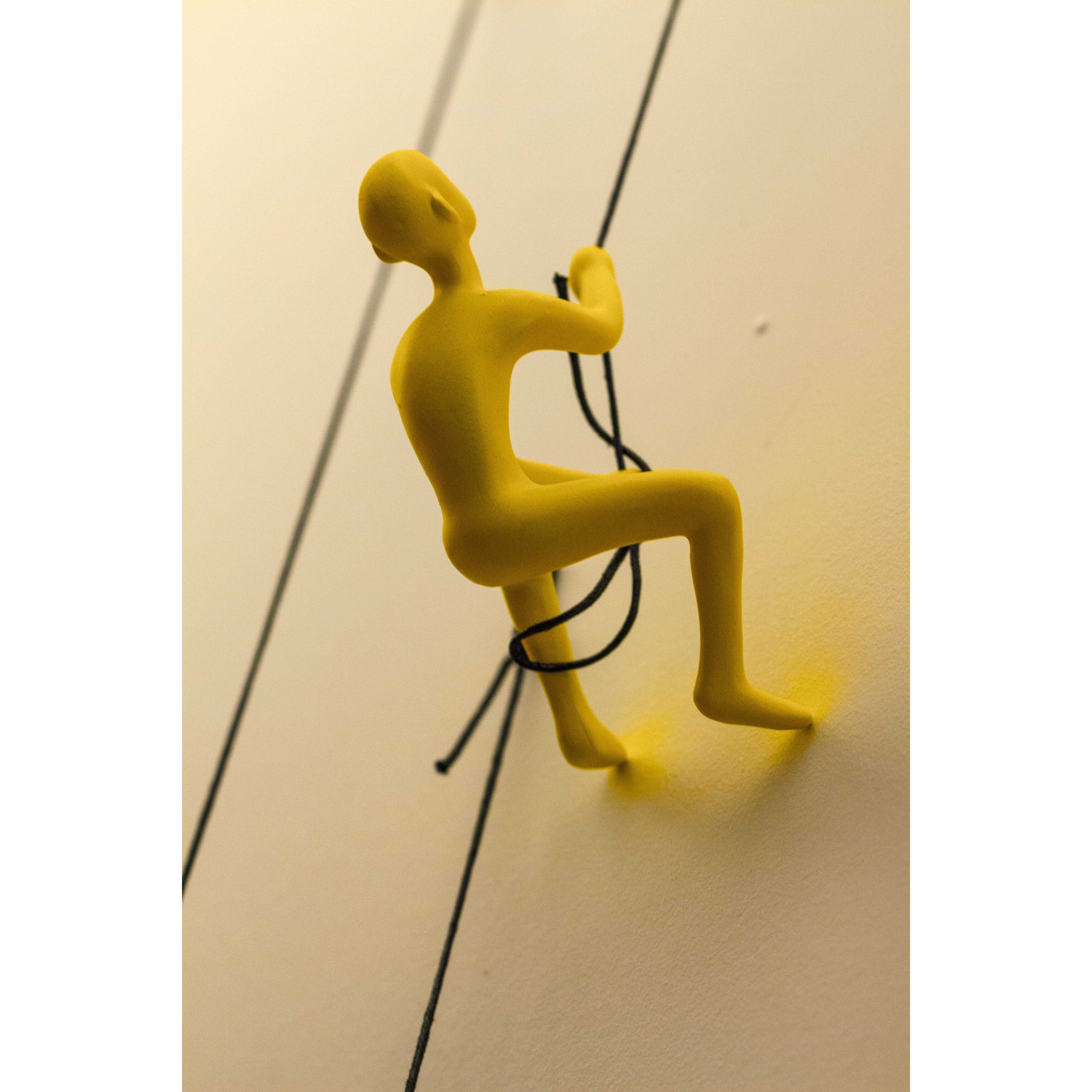 6"" Yellow Unique Climbing Man Wall Art