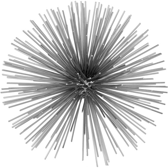 8"" X 8"" X 8"" Silver Medium Spiked Sphere