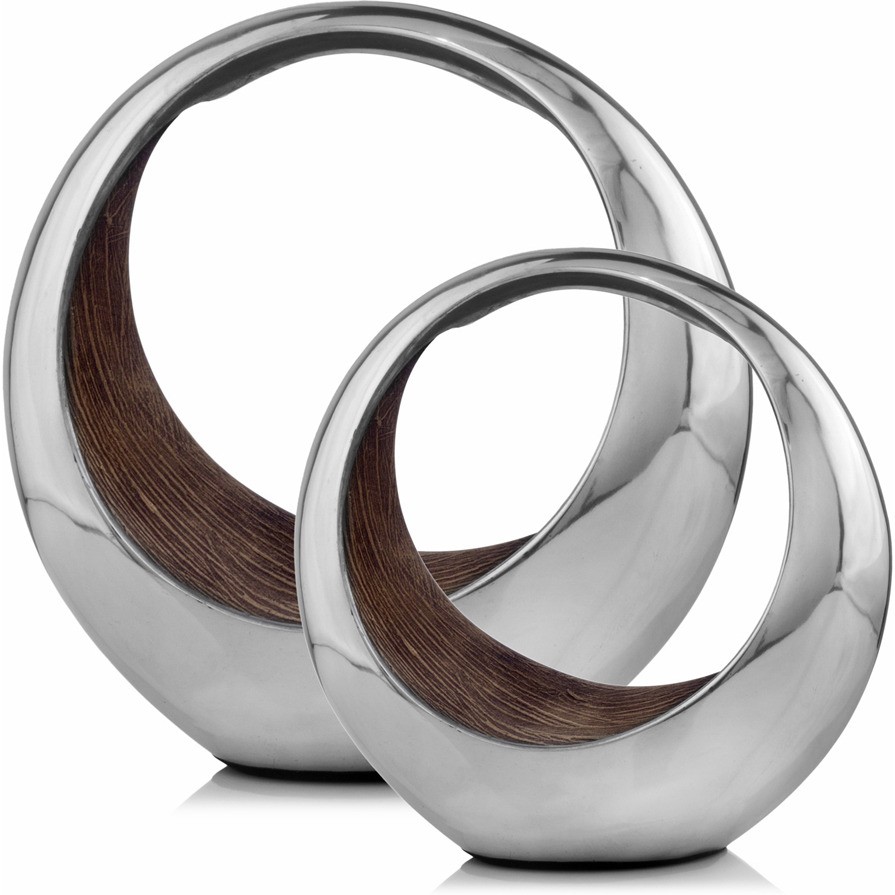 Homeroots 354603 8 X 16 X 16 In Buffed & Brown Threads Anillo Bronze Ring Large 2-Tone Bowl
