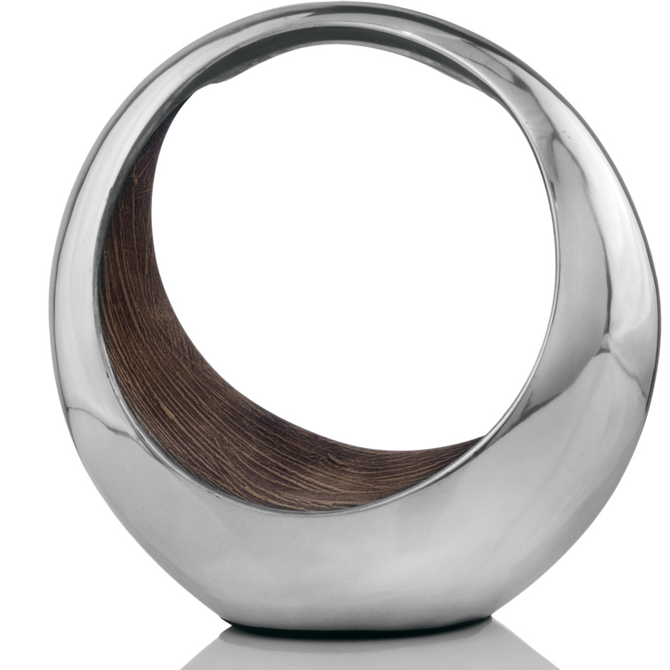 Homeroots 354603 8 X 16 X 16 In Buffed & Brown Threads Anillo Bronze Ring Large 2-Tone Bowl