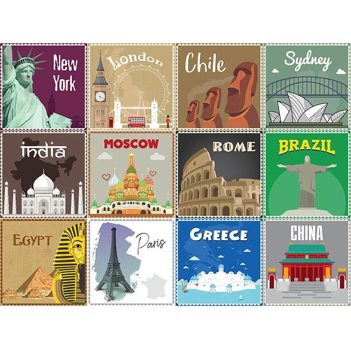 7"" X 7"" World Traveler Peel And Stick Removable Tiles