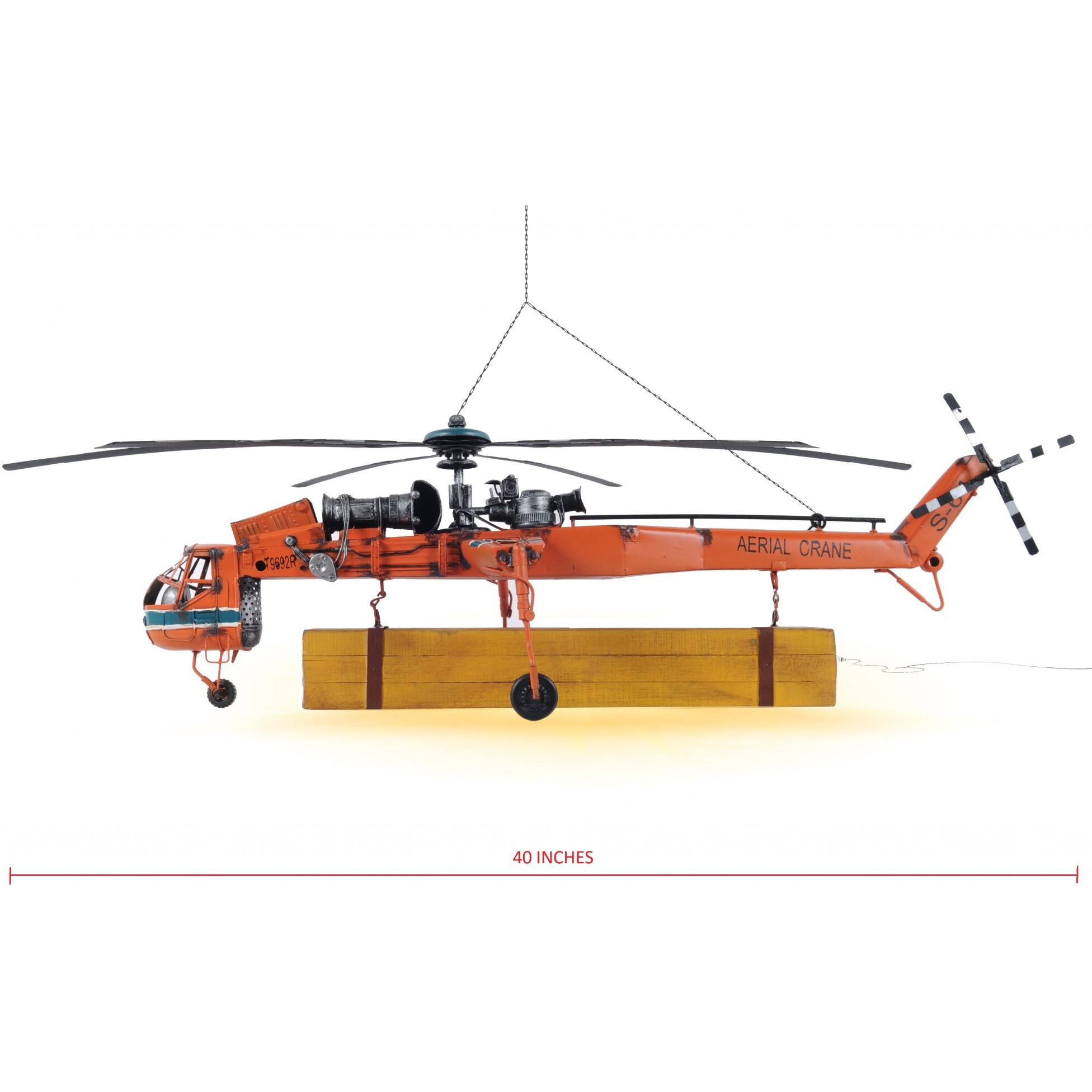 Aerial Crane Lifting Helicopter Led Sculpture
