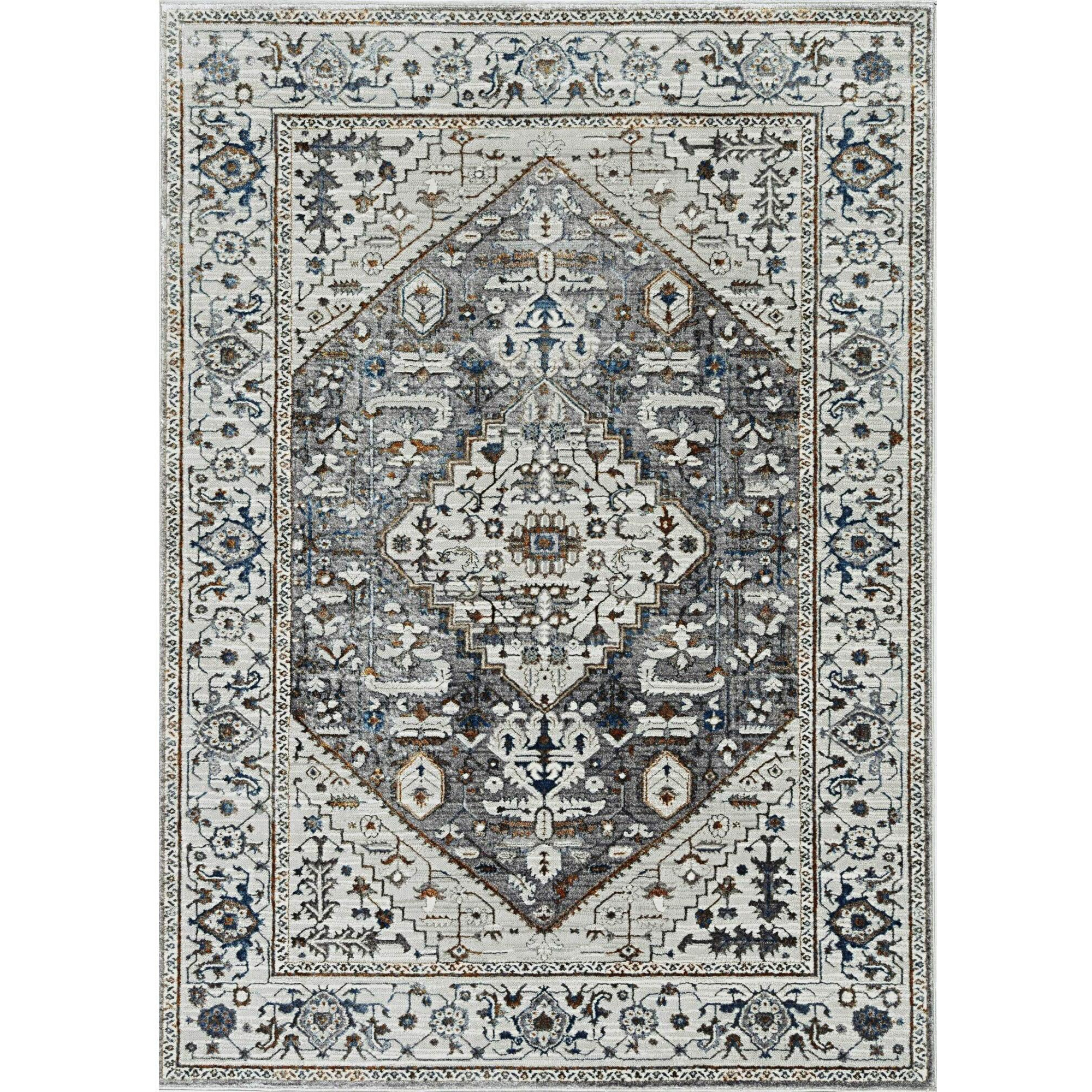 Homeroots Decor 26 X 83 X 0.25 Grey Polyester Rug