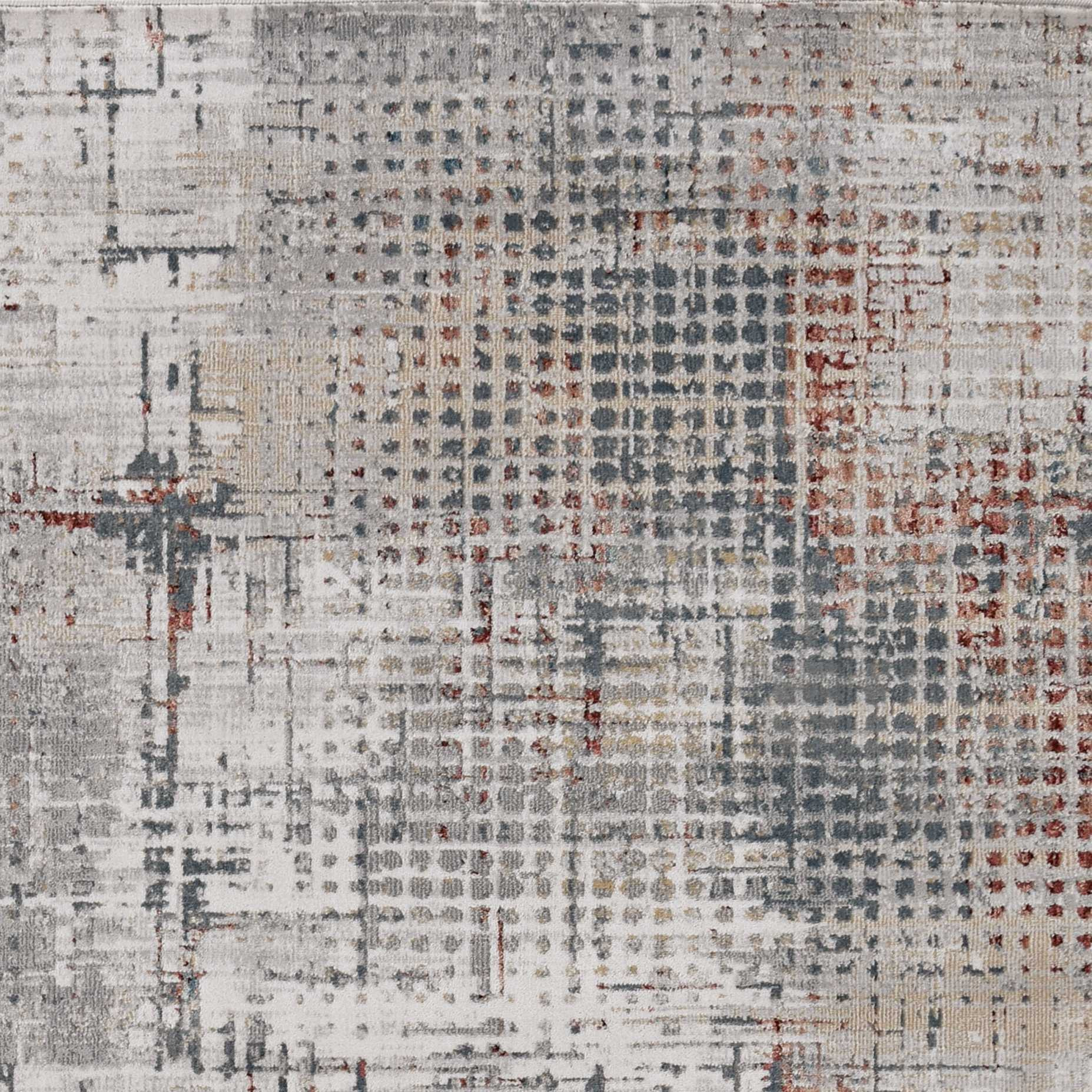 94"" X 130"" Grey Or  Brick Polypropylene And  Polyester Rug