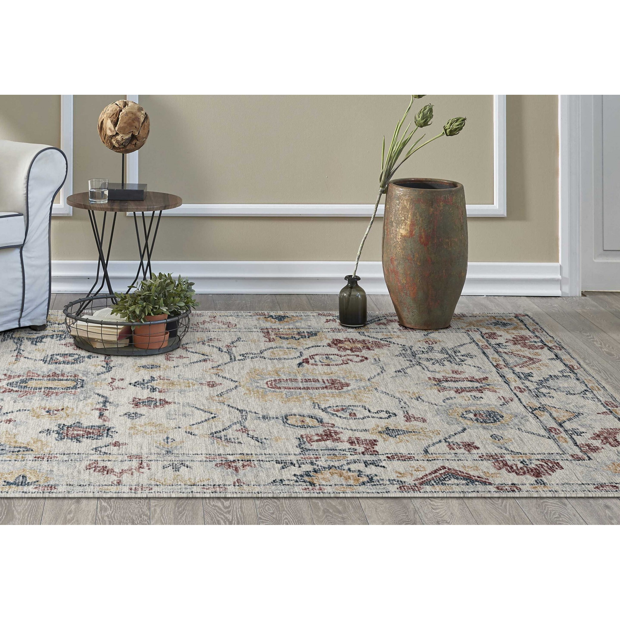 78 X 114 Ivory  Wool Rug
