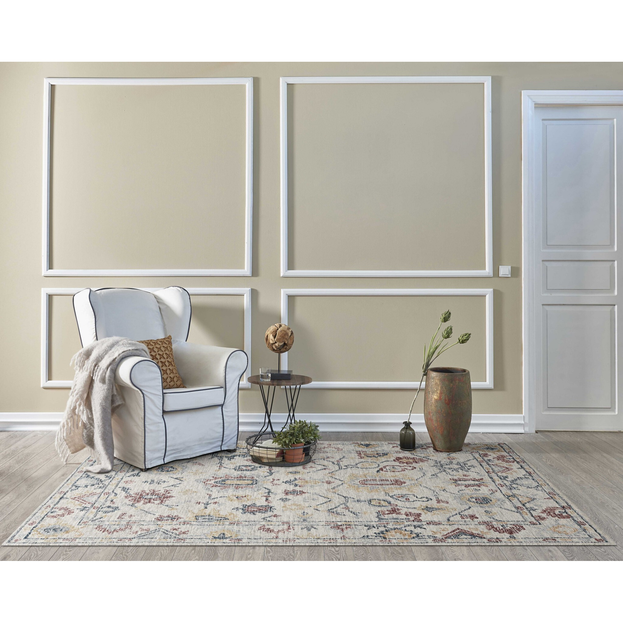 78 X 114 Ivory  Wool Rug