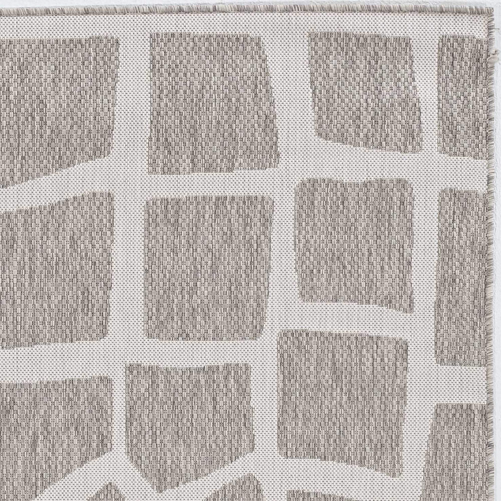 Homeroots Decor 39 X 59 X 0.25 Ivorygrey Polypropylene Rug