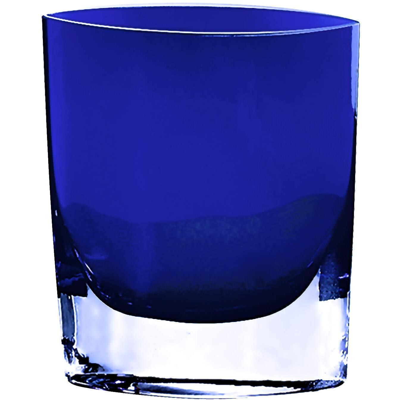 Homeroots 8 Mouth Blown Glass European Made Light Cobalt Vase