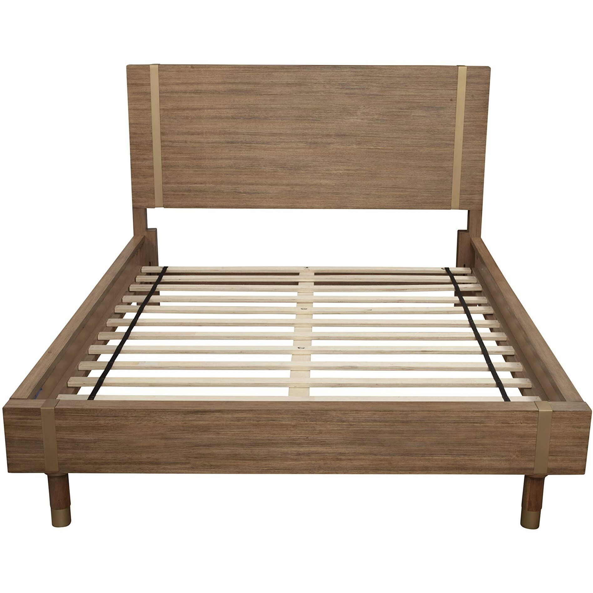 Alpine Furniture Easton Standard King Wood Platform Bed In Sand (Beige)