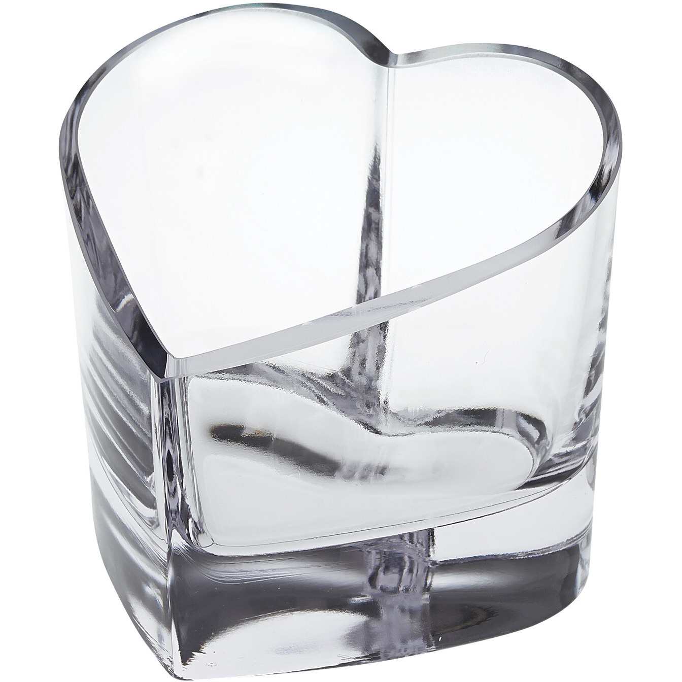 Mouth Blown European Crystal Heart Bowl Or Votive