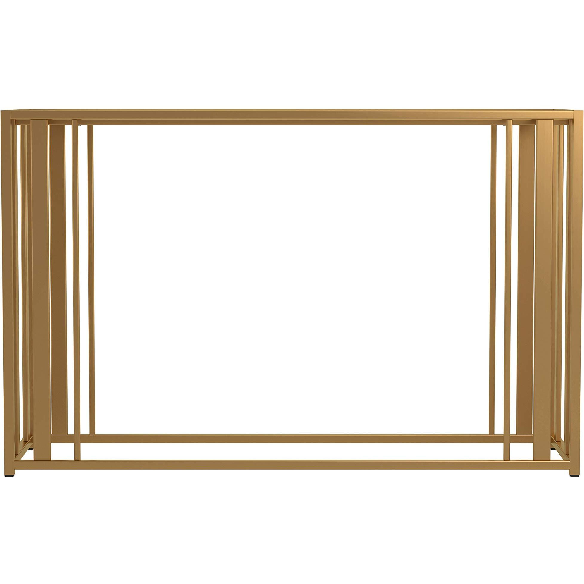 Adri Metal Frame Sofa Table Matte Brass