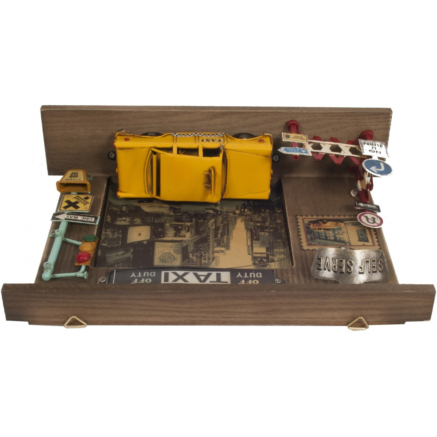 Shadow Box With 3 Metal Keychain Hooks