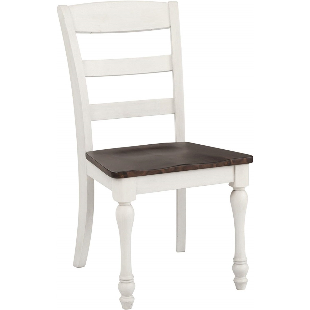 Madelyn Ladder Back Side Chairs Dark Cocoa And Coastal White (Set Of 2)