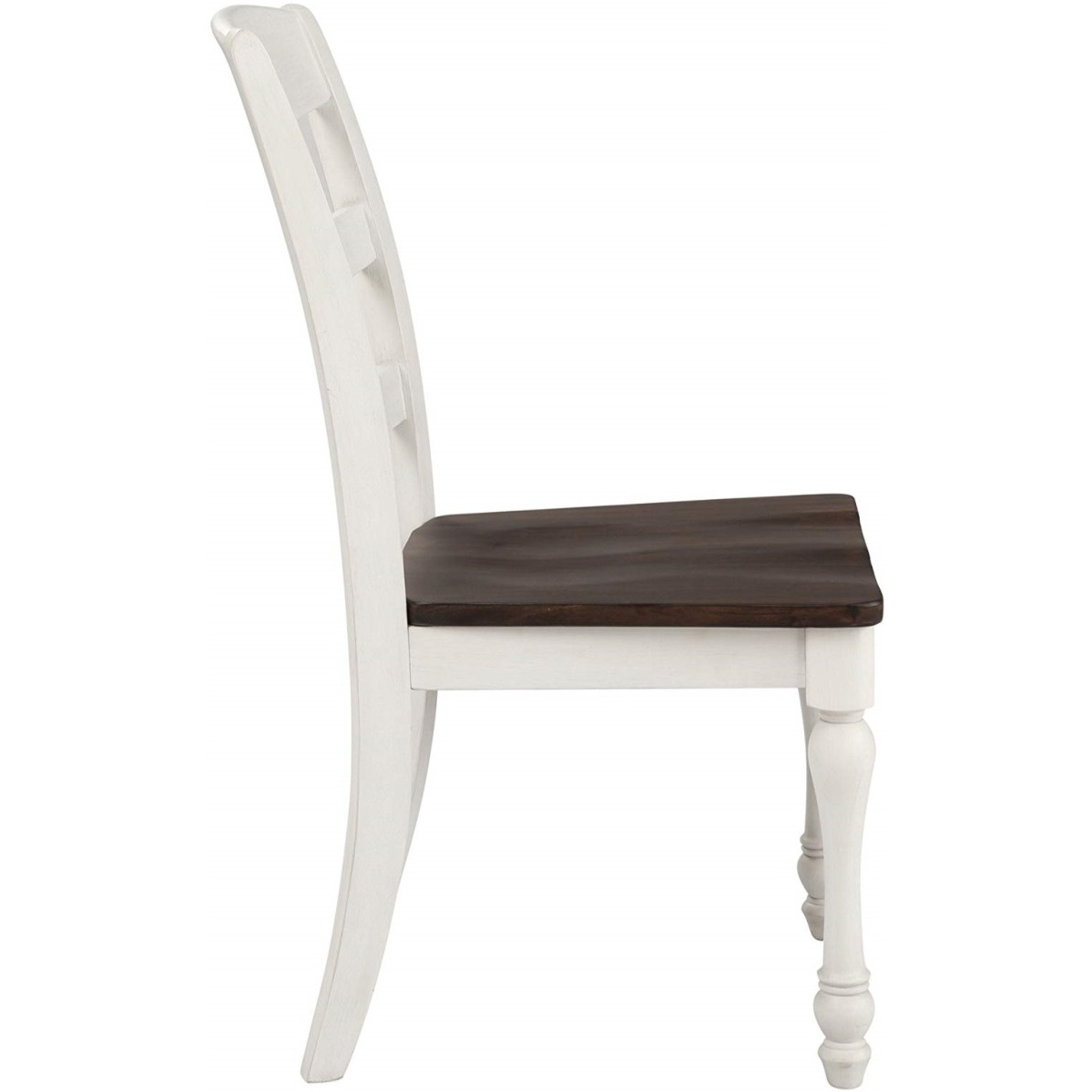 Madelyn Ladder Back Side Chairs Dark Cocoa And Coastal White (Set Of 2)