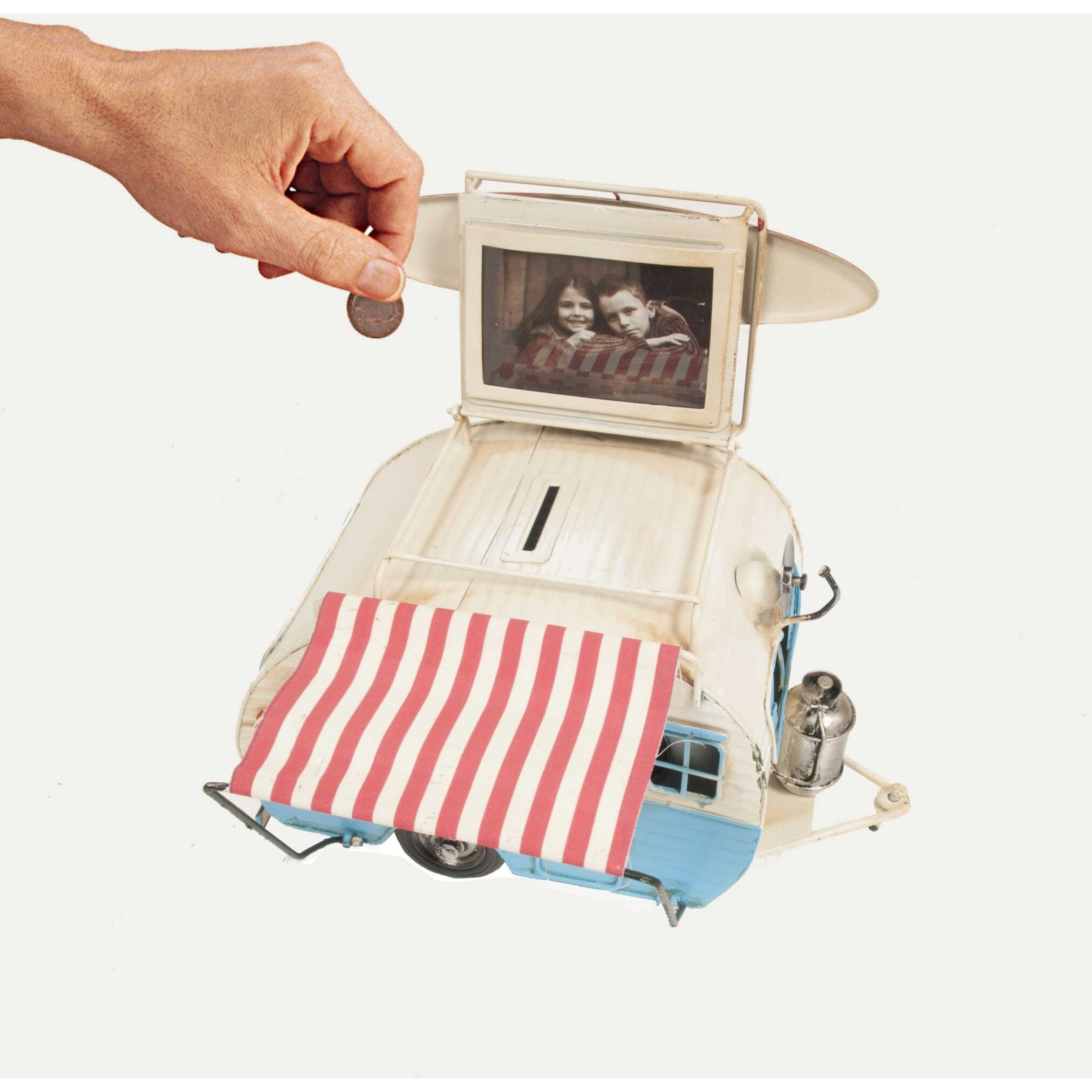 Piggy Bank And Picture Frame Camper Trailer Model