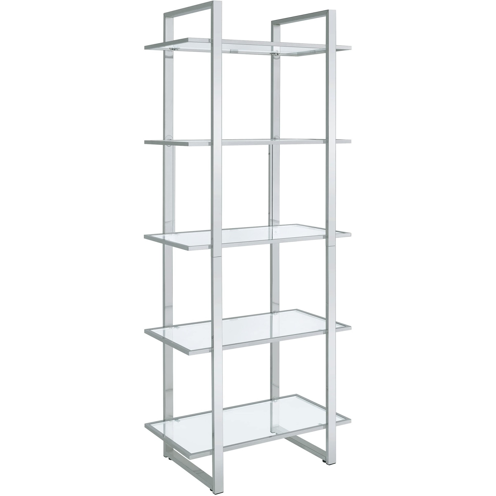 Hartford Glass Shelf Bookcase Chrome