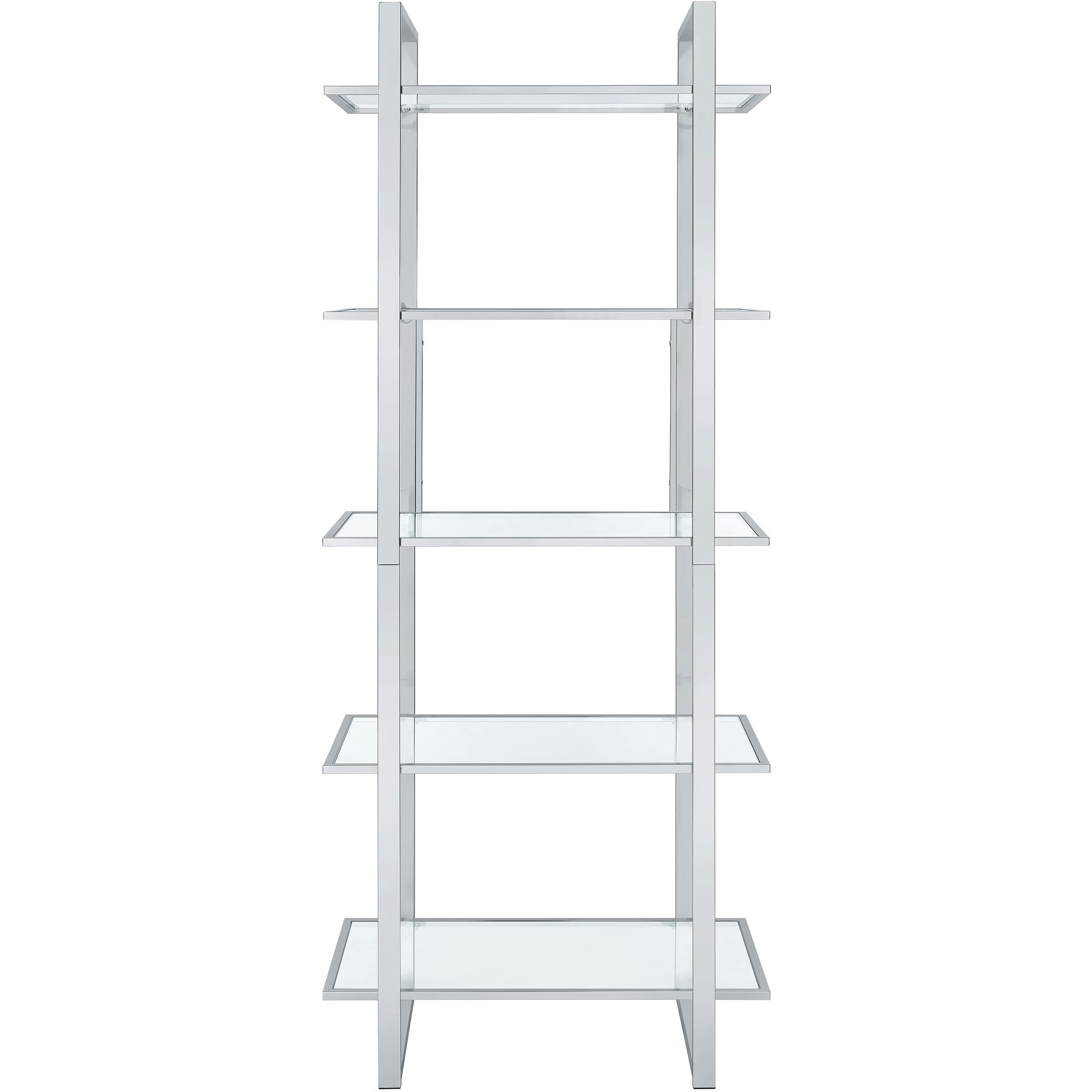 Hartford Glass Shelf Bookcase Chrome