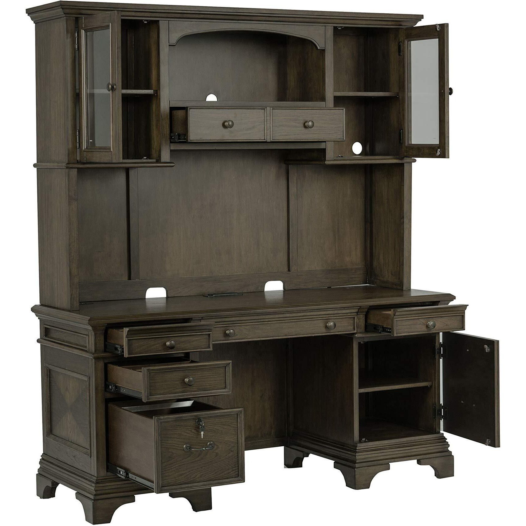 Hartshill Credenza With Hutch Burnished Oak