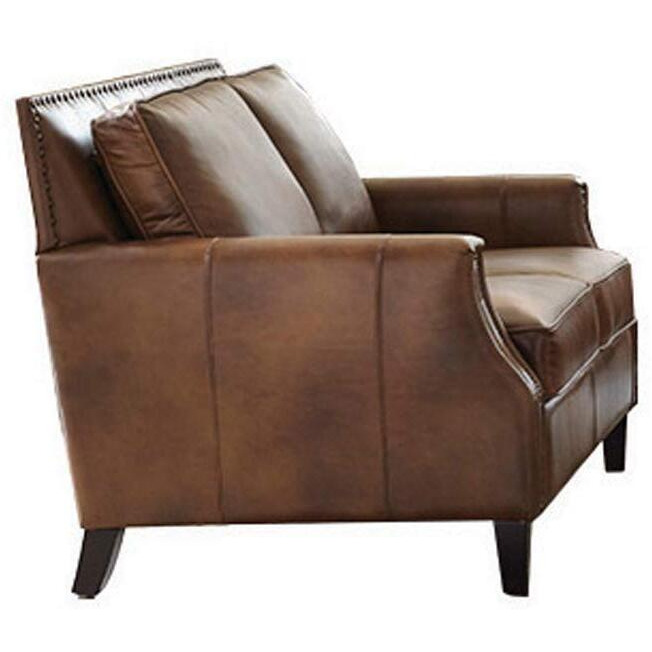 Leaton Upholstered Recessed Arms Loveseat Brown Sugar