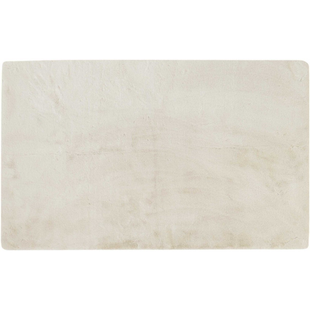 Luxe Faux Rabbit Fur Rectangular Rug 3 X 5   - Ivory