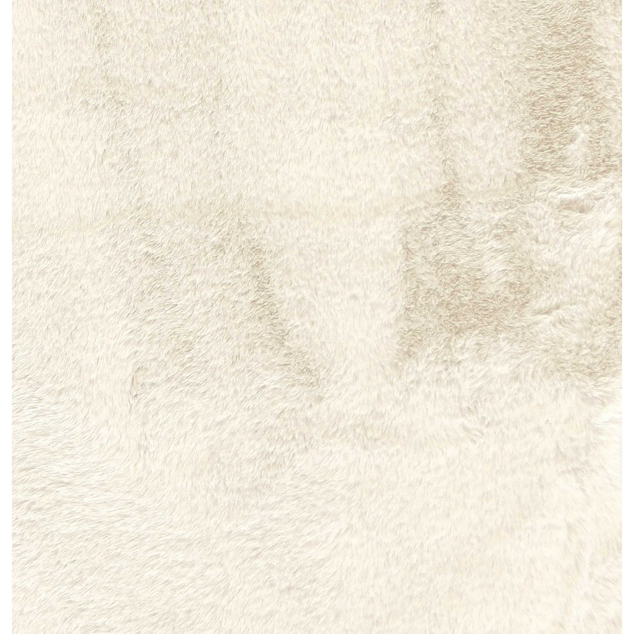 Luxe Faux Rabbit Fur Rectangular Rug 3 X 5   - Ivory