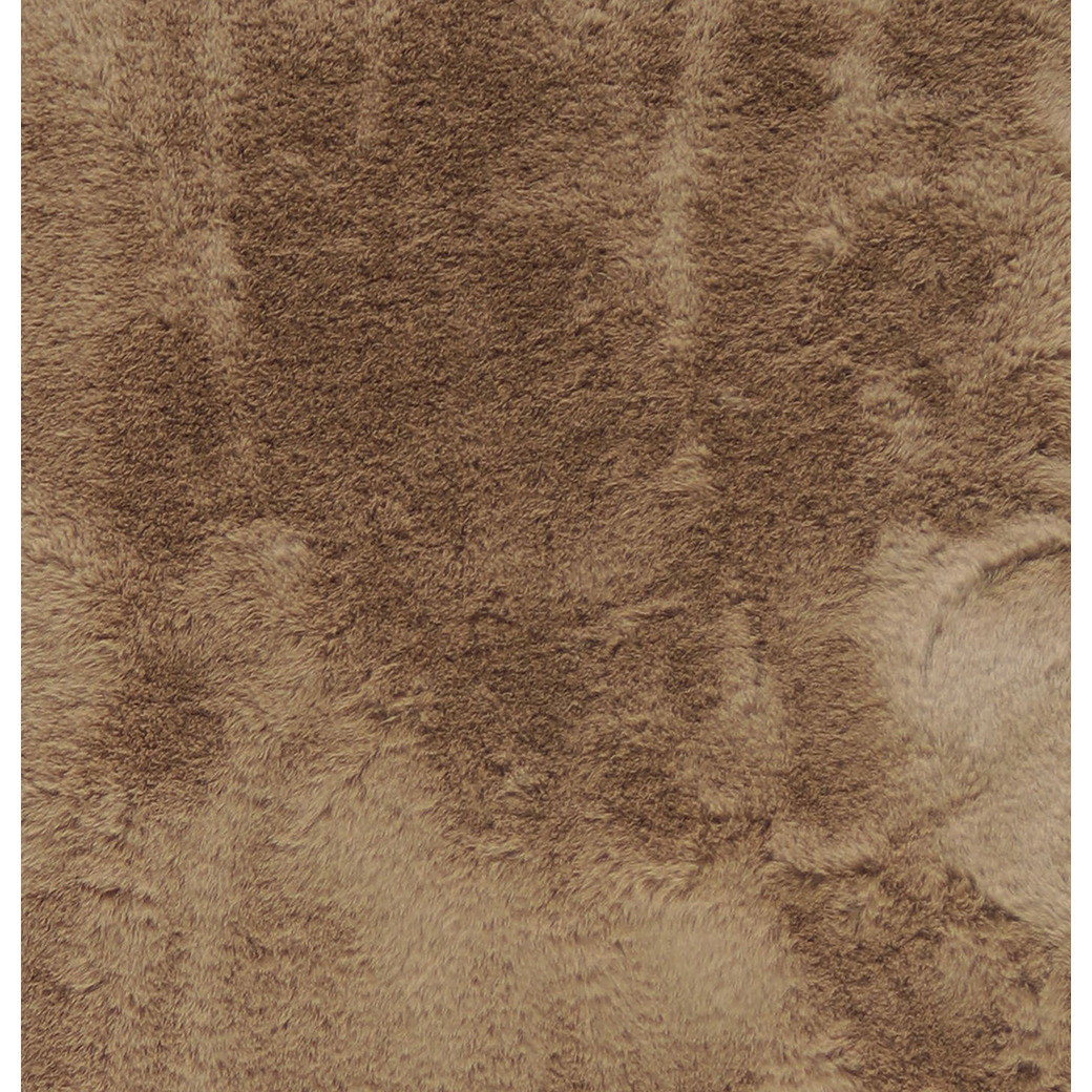 Luxe Faux Rabbit Fur Rectangular Rug 3' X 5'   - Taupe