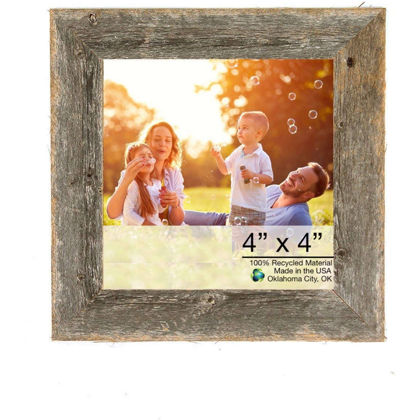 4"" X 4"" Natural Weathered Gray Picture Frame