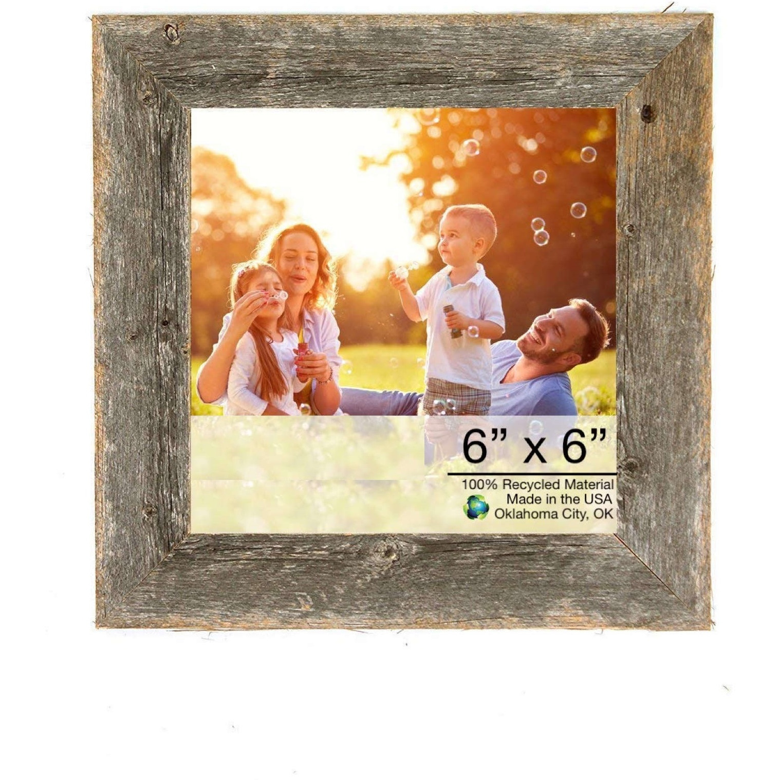 6"" X 6"" Natural Weathered Gray Picture Frame