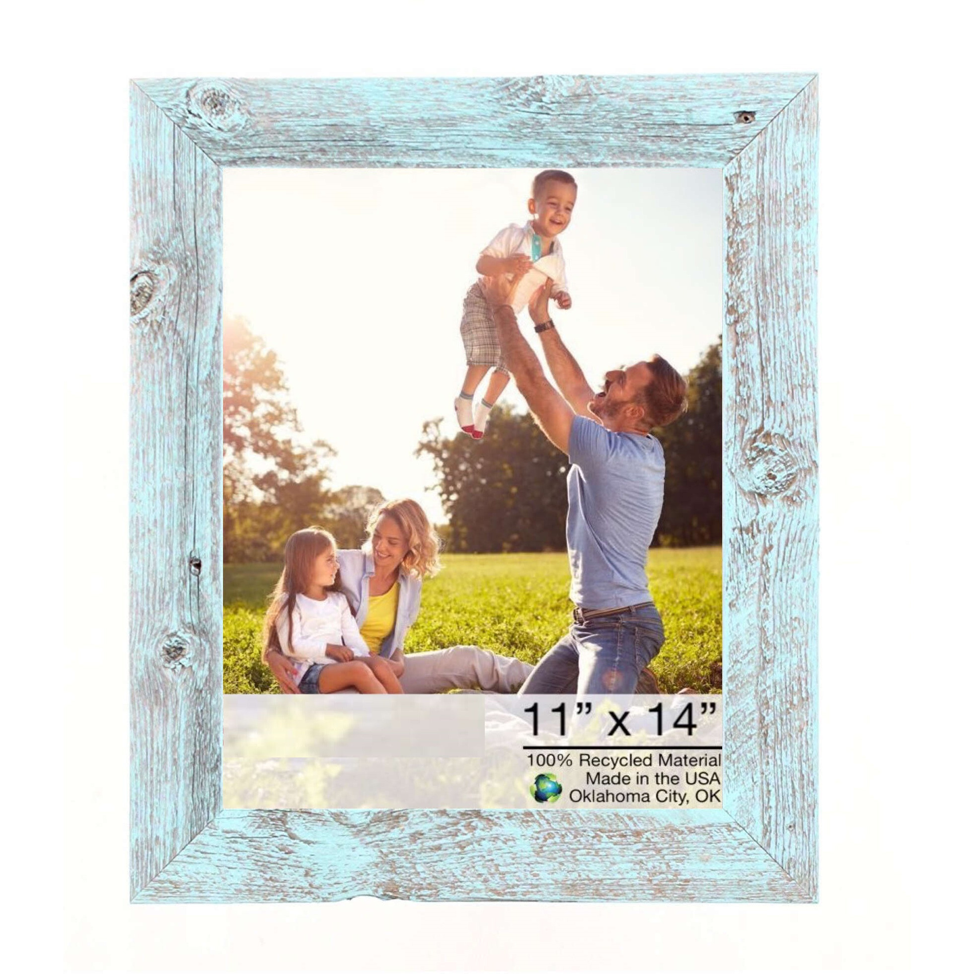 11X14 Rustic Blue Picture Frame With Plexiglass Holder