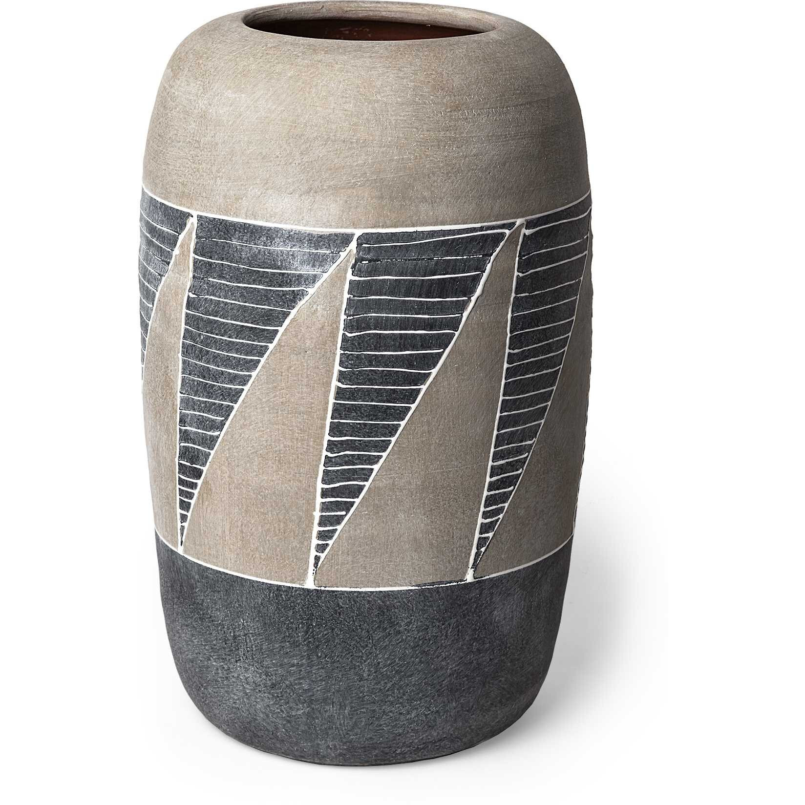 Grey And Brown Ceramic Vase