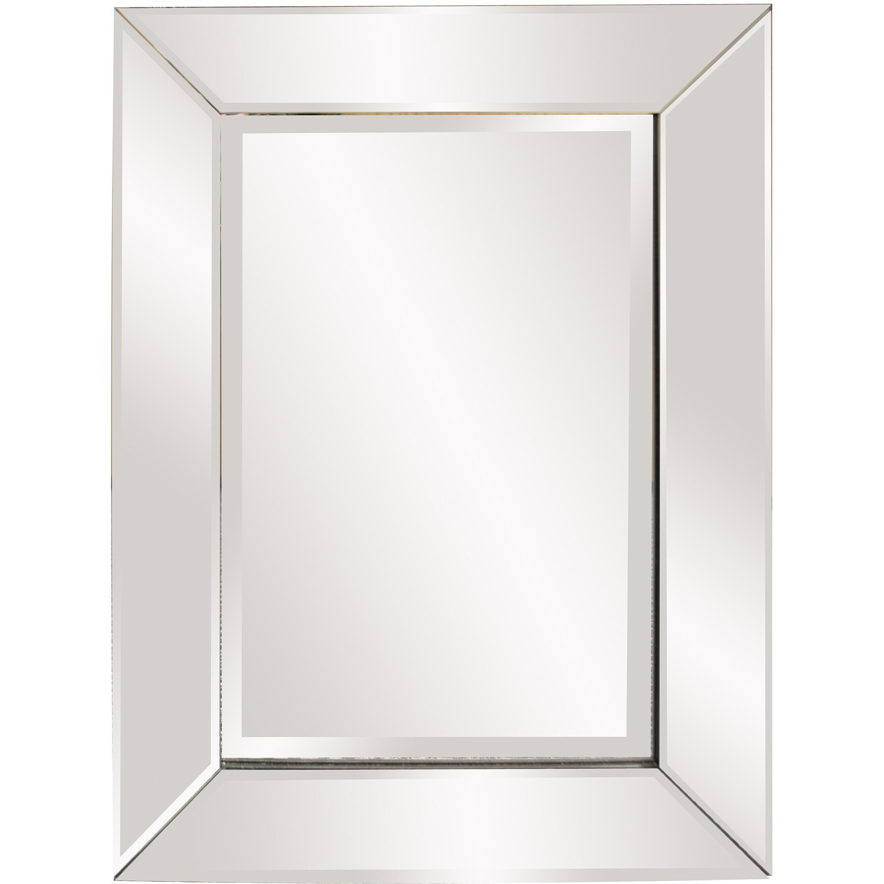 Rectangle Frame Mirror With Mirrored Finish And Beveled Edge