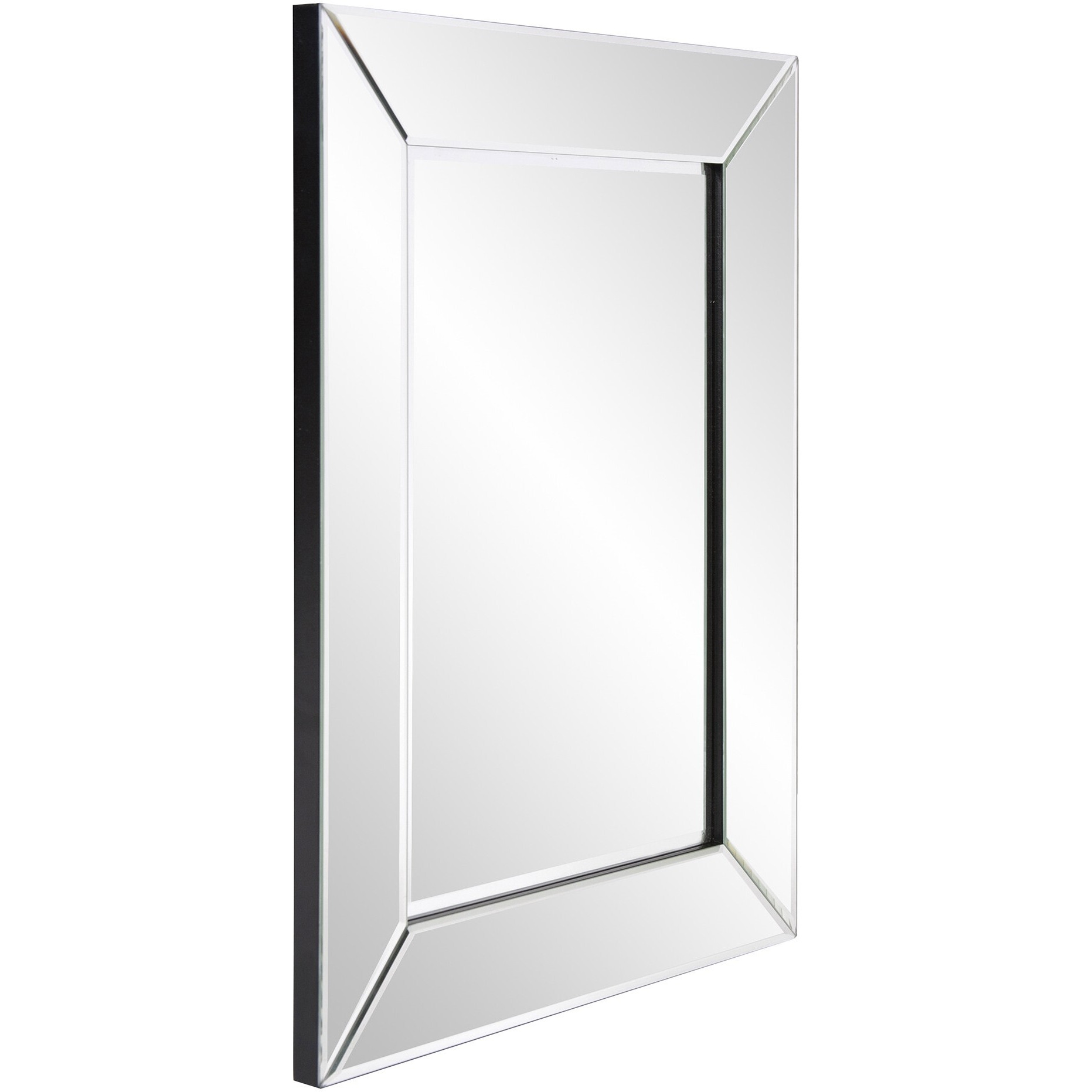Rectangle Frame Mirror With Mirrored Finish And Beveled Edge
