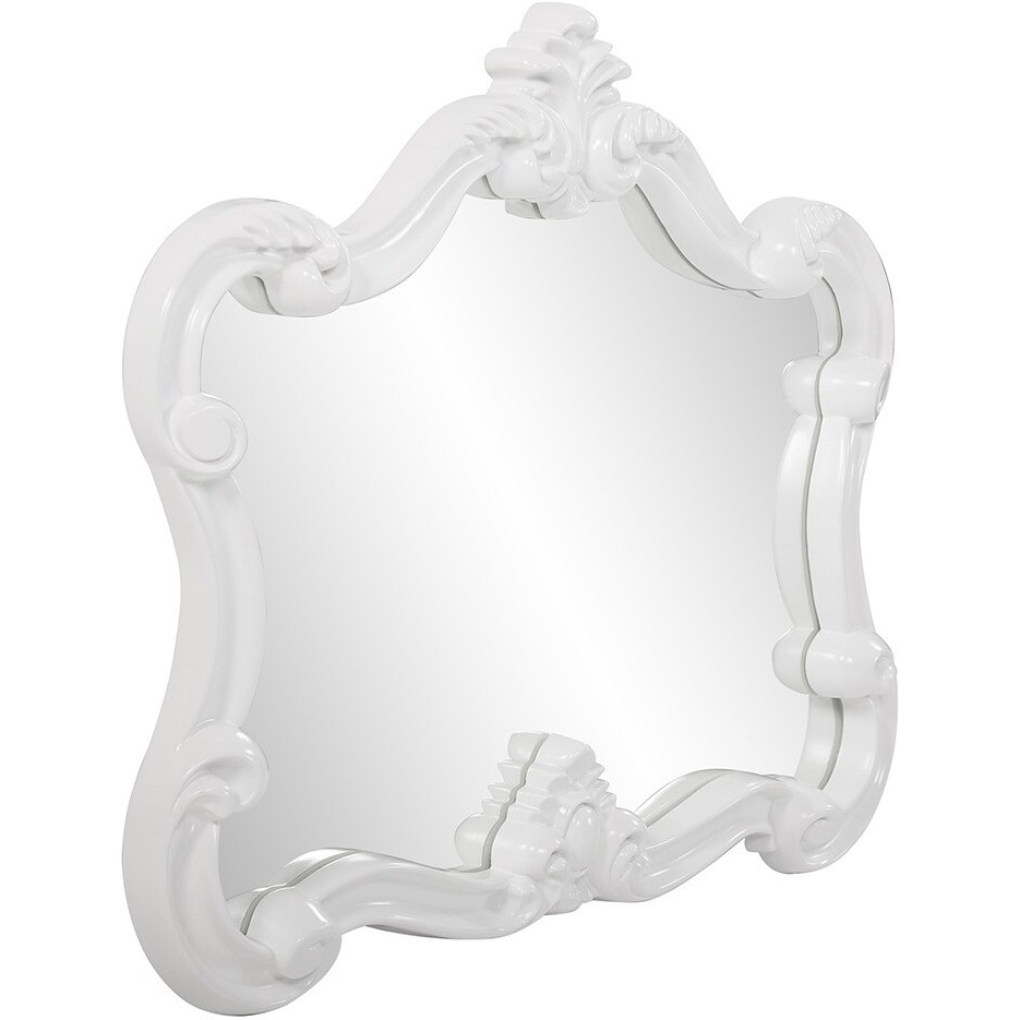 White Baroque Shape Ornate Mirror