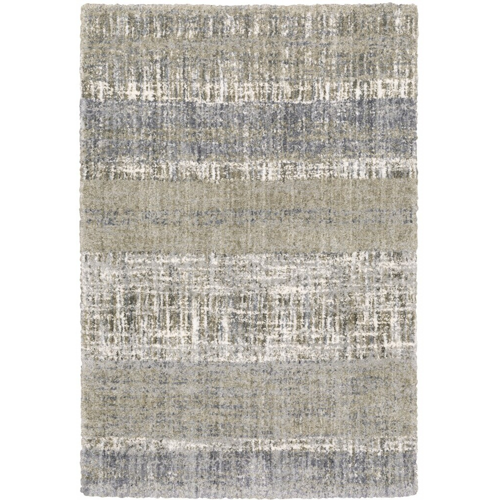 5'X8' Grey And Ivory Abstract Lines  Area Rug