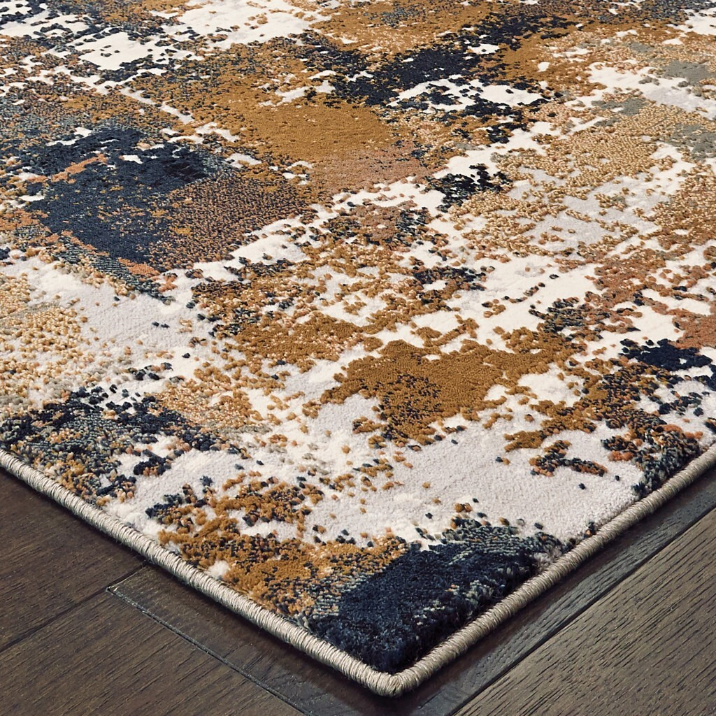 3' X 6' Ivory Gray Abstract Sectors Indoor Area Rug