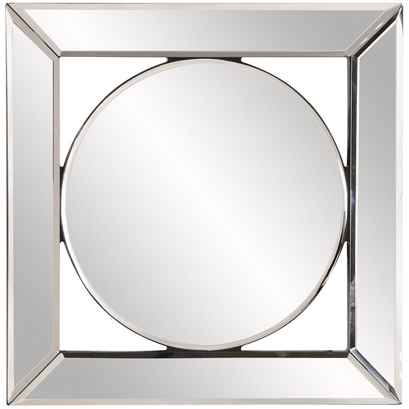 Square Mirror With Center Round Mirror