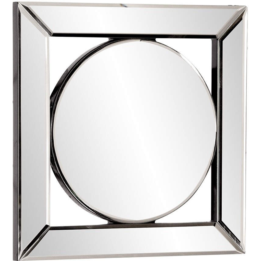 Square Mirror With Center Round Mirror