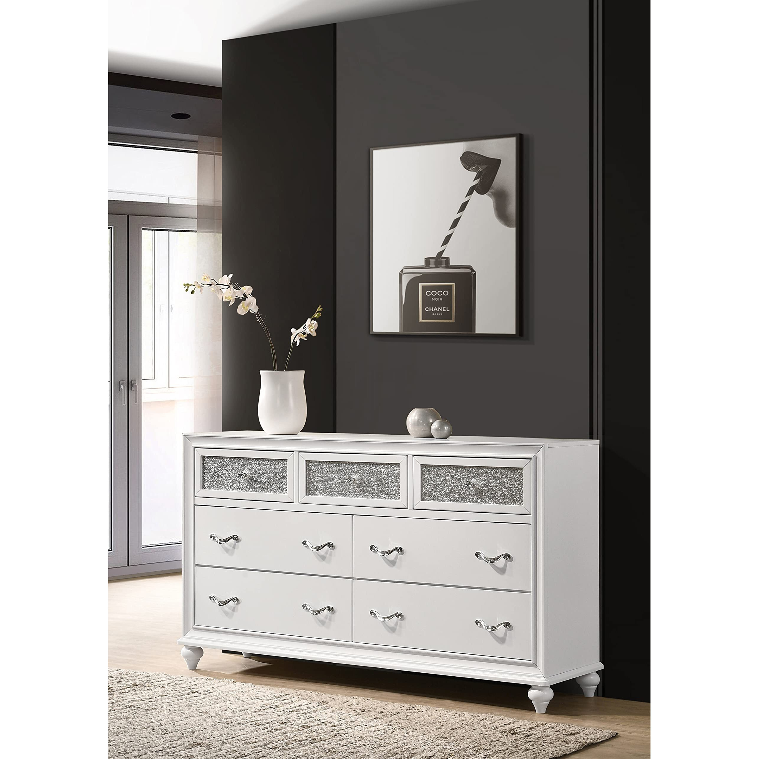 Barzini 7-Drawer Dresser White