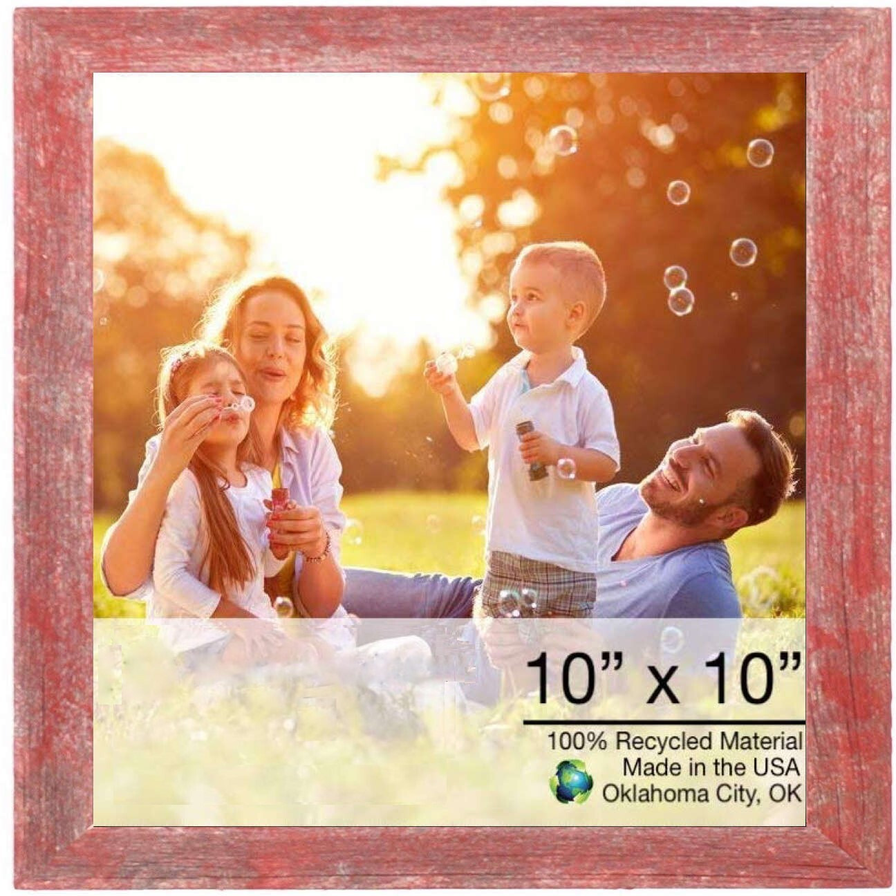 10 X 10  Rustic Farmhouse Red Wood Frame