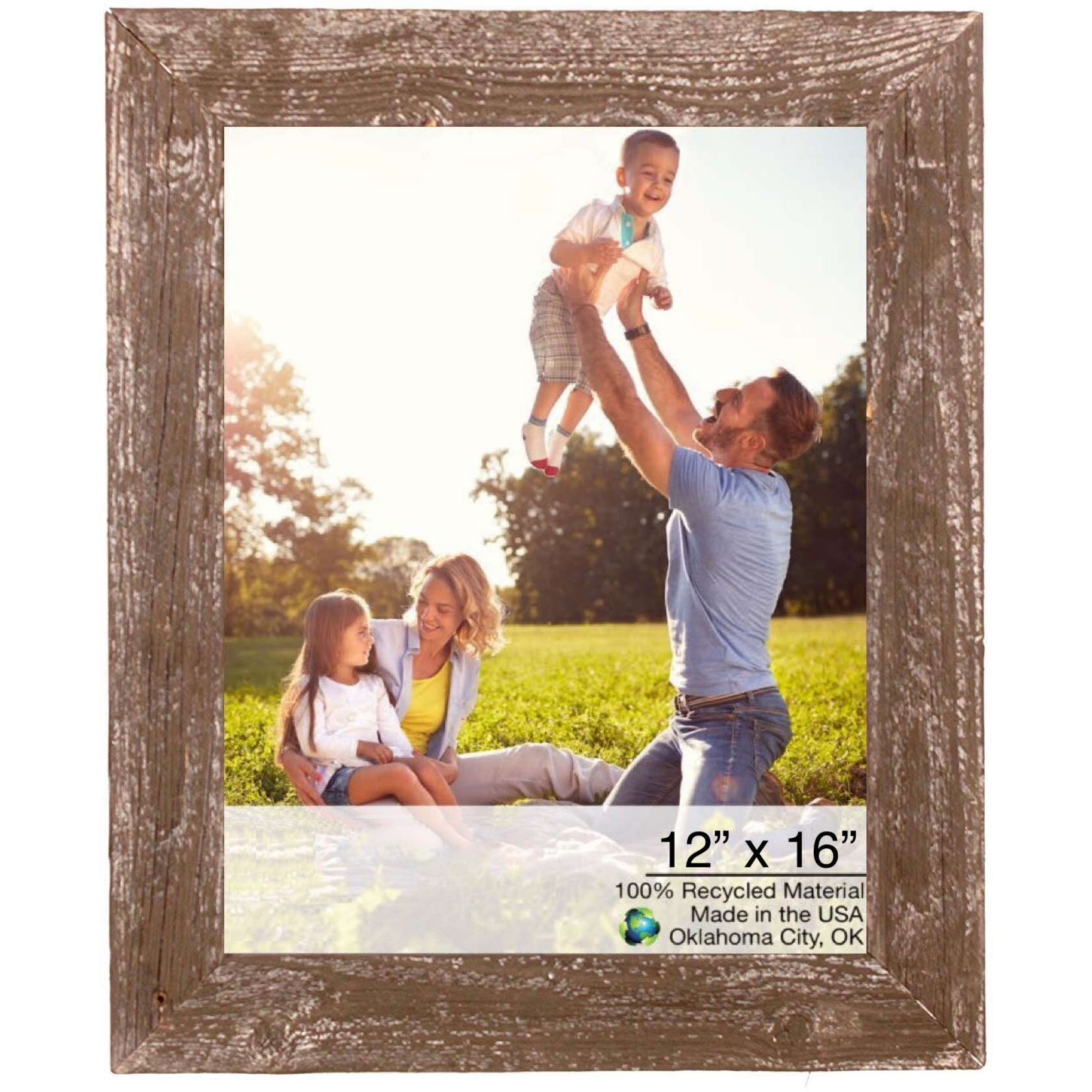 12 X 16 Rustic Farmhouse Brown Wood Frame