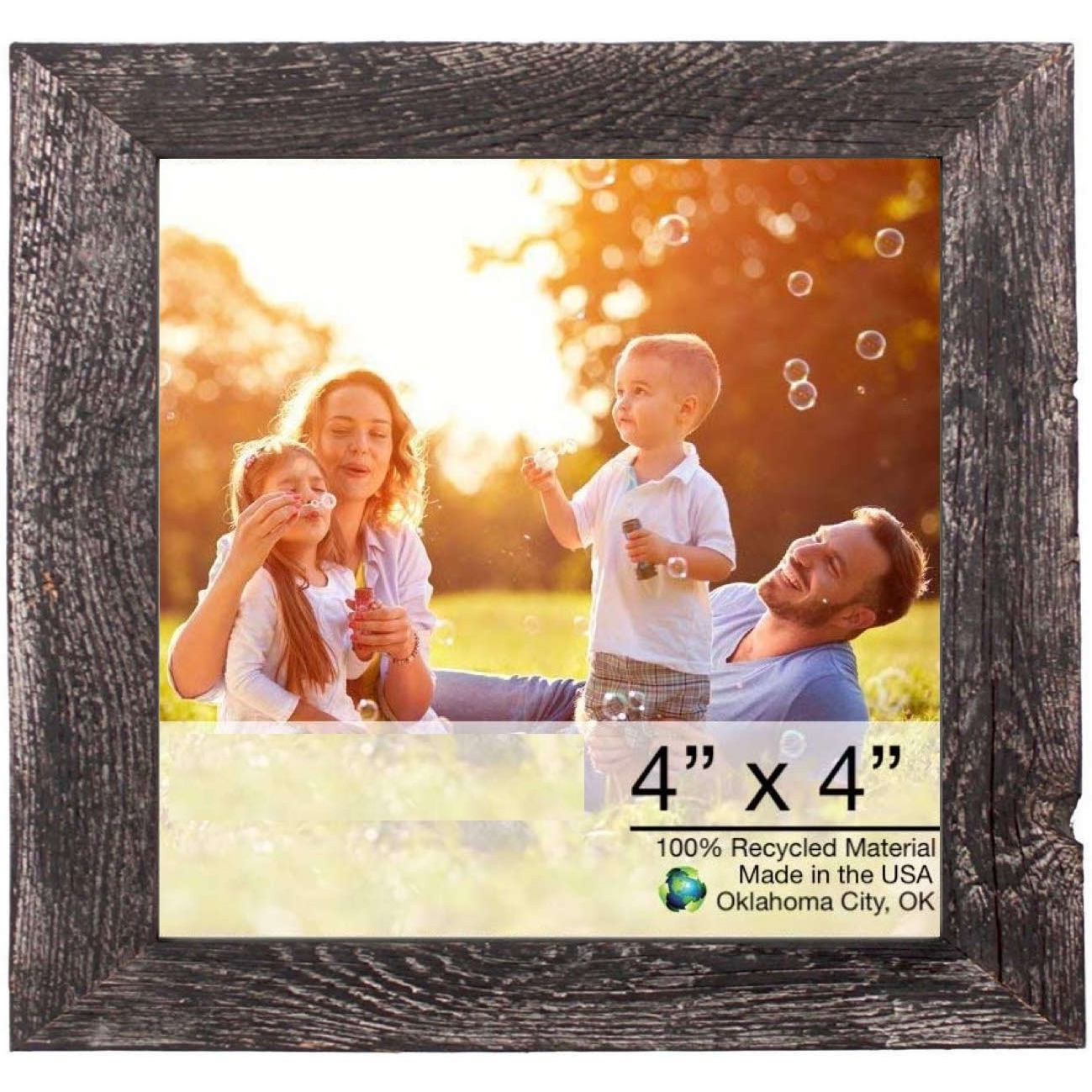 4 X 4 Rustic Farmhouse Rustic Black Wood Frame