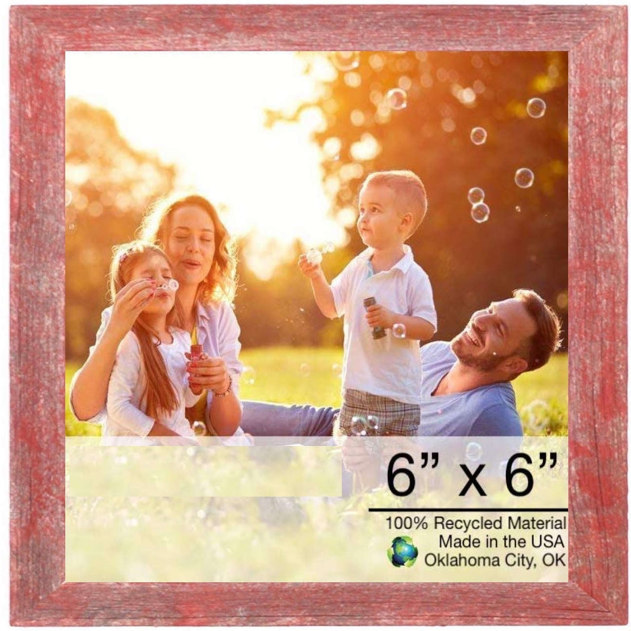 6 X 6 Rustic Farmhouse Red Wood Frame