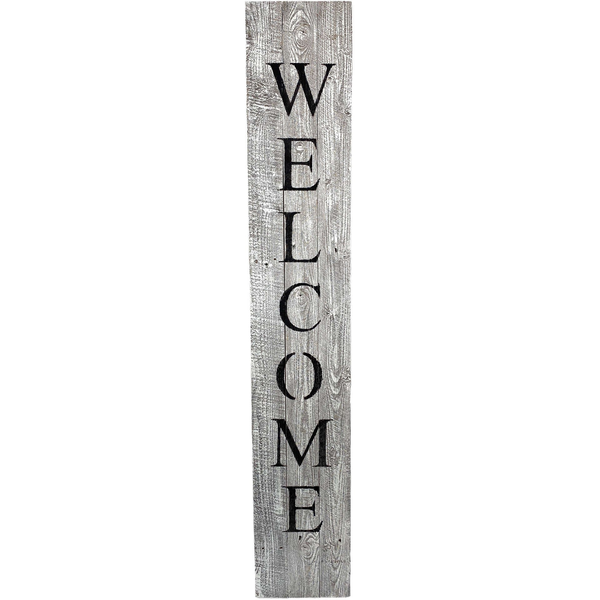 Rustic White Wash Front Porch Welcome Sign