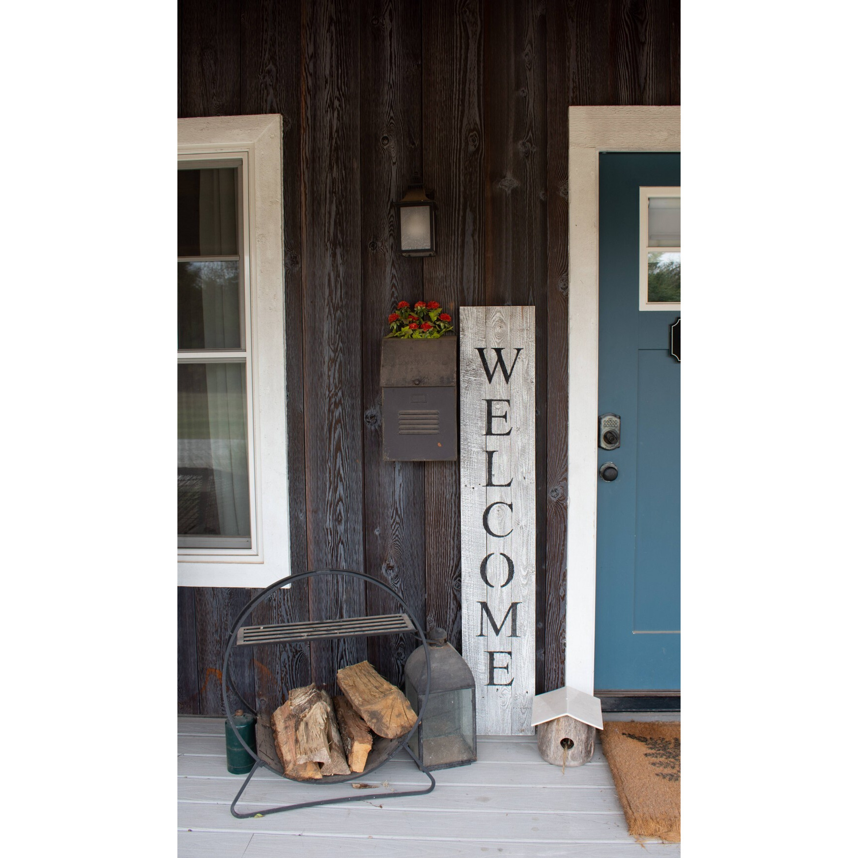 Rustic White Wash Front Porch Welcome Sign