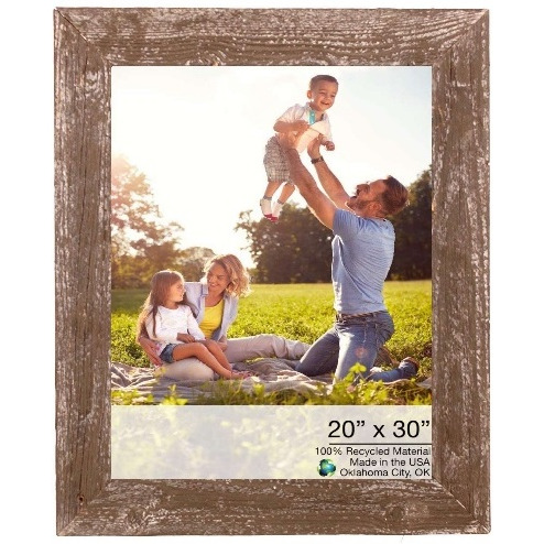20"" X 30"" Rustic Farmhouse Espresso Wood Frame