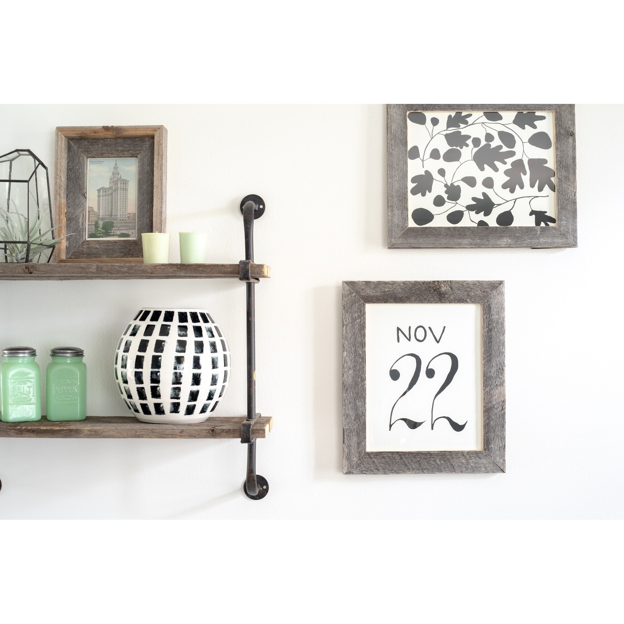 18"" X 24"" Rustic Farmhouse Gray Wood Frame